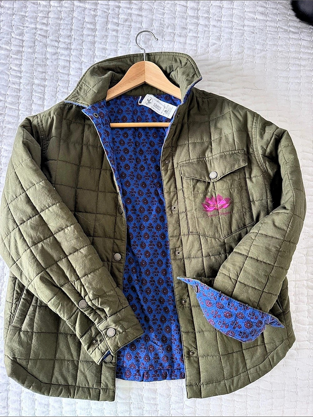 Carve Designs Marais Reversible Jacket Green & Blue